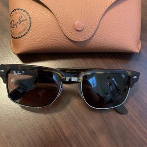 52mm Polarized Square Clubmaster Sunglasses